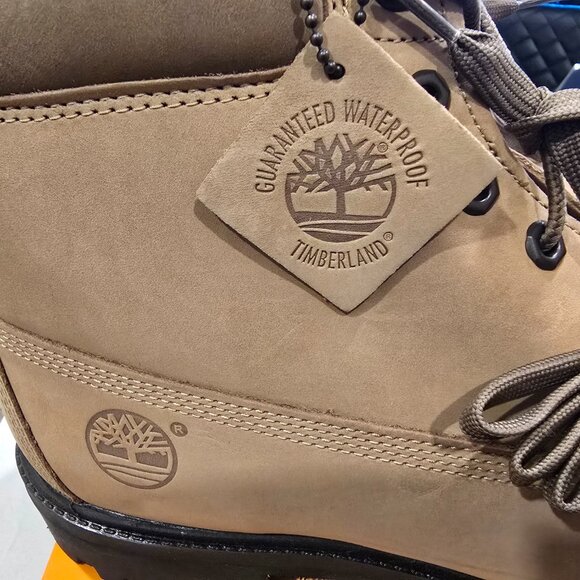 Men's Timberland Premium 6 Waterproof BOOTS Beige Nubuck TB0A2P6W Size 10.5 NEW - Picture 8 of 13
